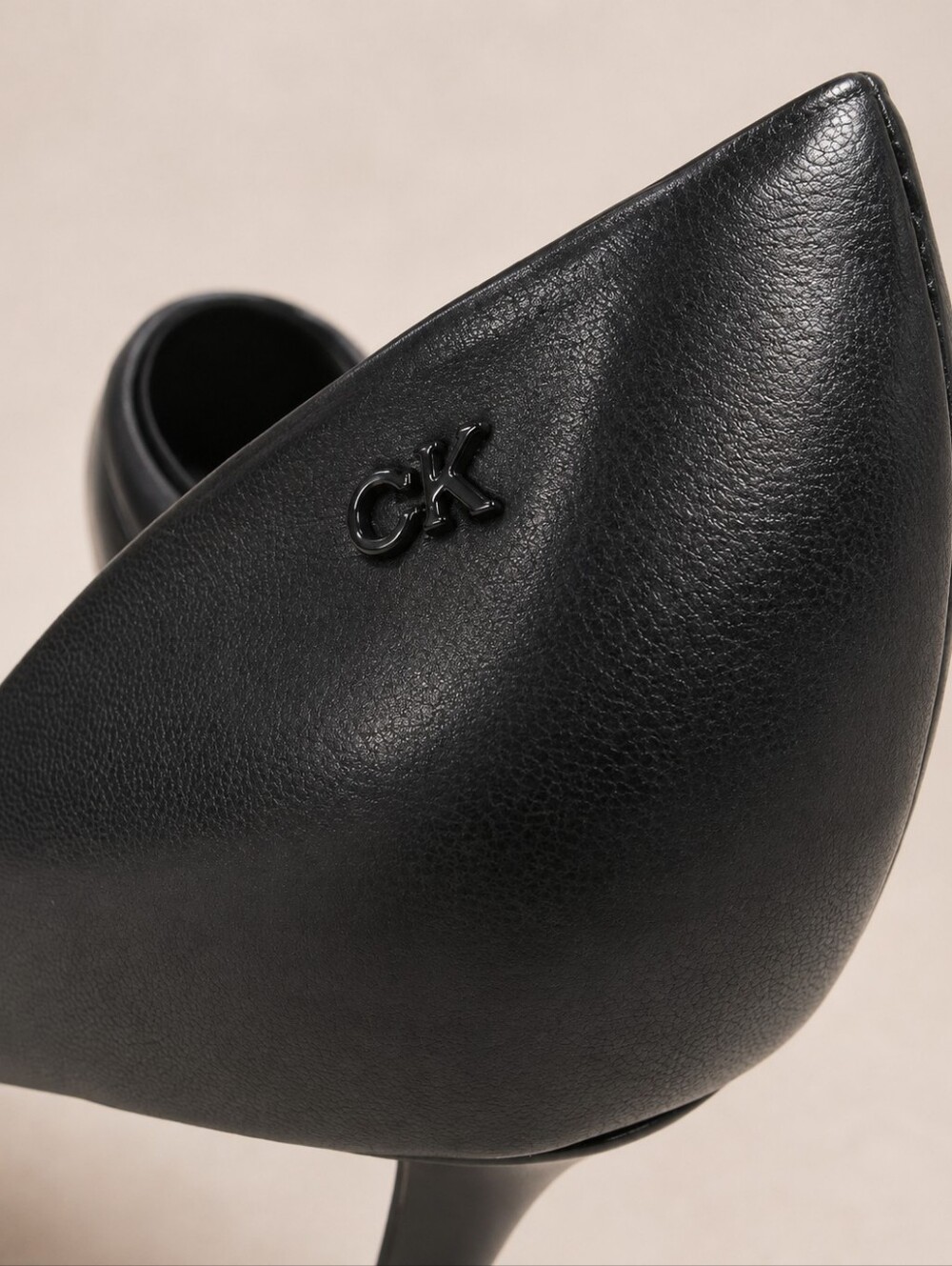CK Black Ruched Pointed Toe Stiletto Heels Designer Dress Pumps - Picture 6 of 11